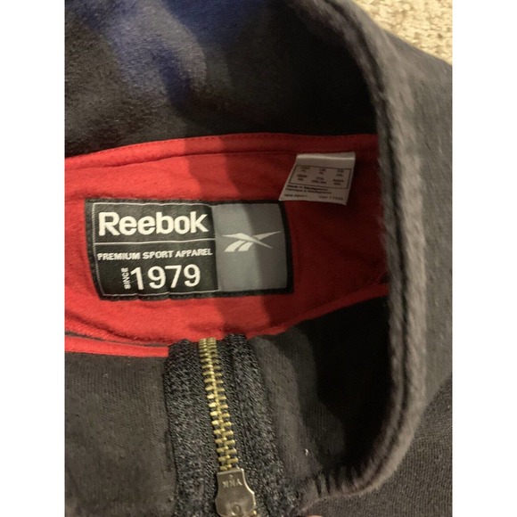 Reebok Full Zip Sweatshirt Red Black Size XLarge Mens Heavyweight 1979 - Picture 5 of 8